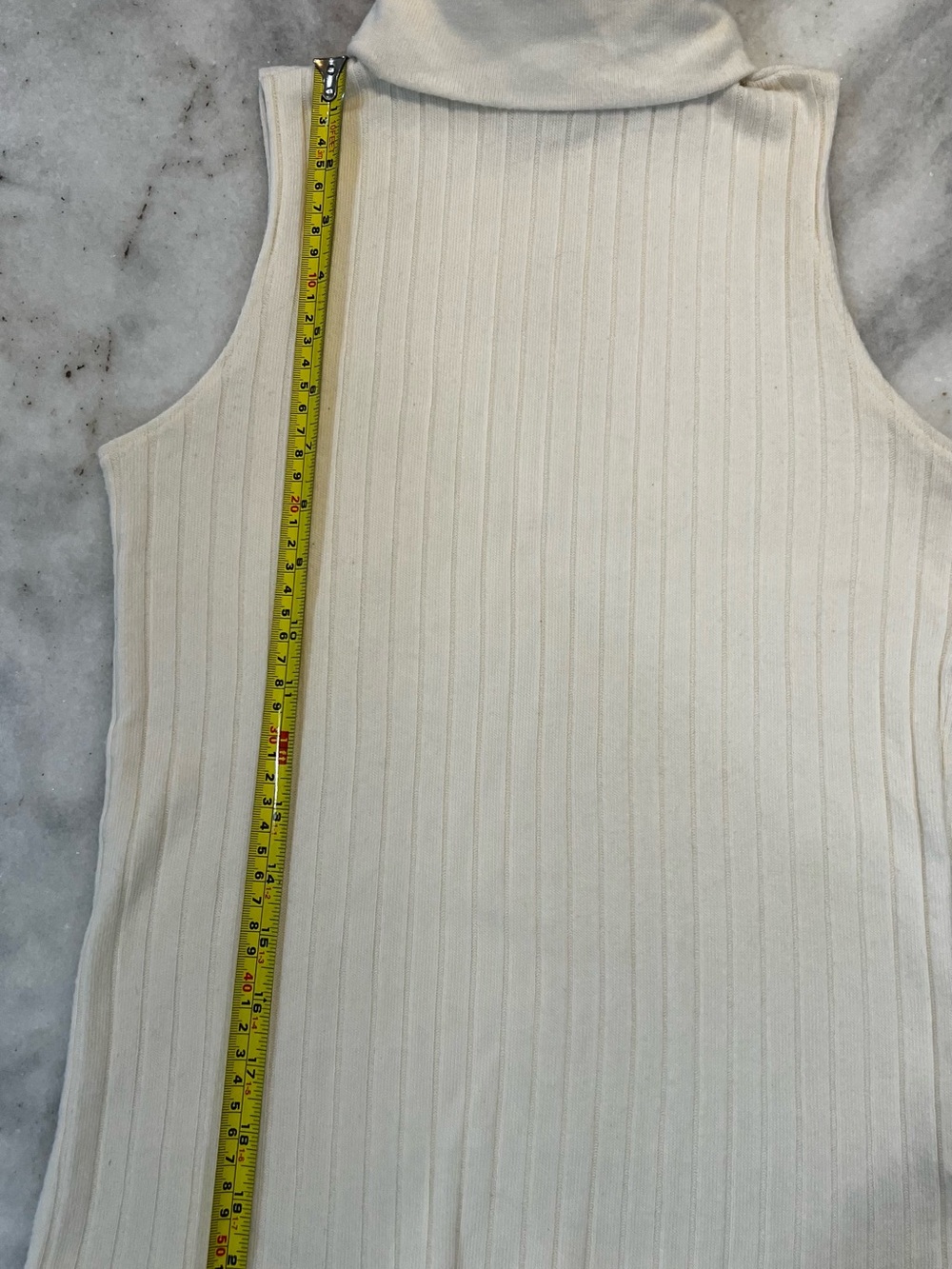 L’Agence Ribbed Mock Neck Tank Top - Cream - Picture 3 of 6